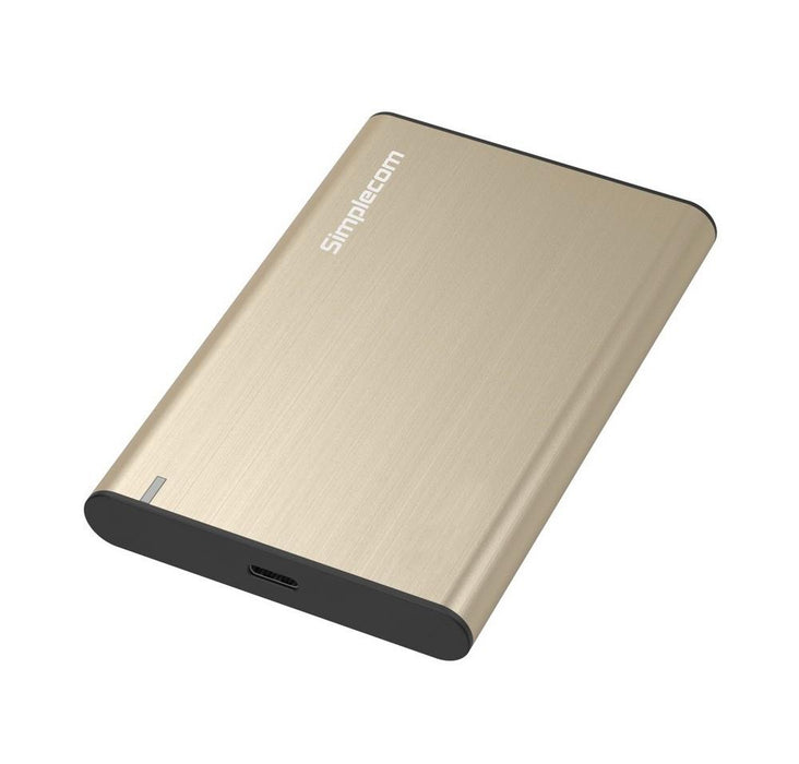 Simplecom SE221 Gold Aluminium 2.5in SATA USB-C USB-3.1 Enclosure