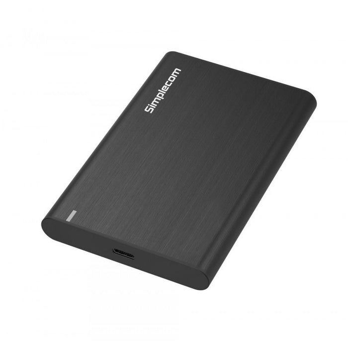 Simplecom SE221-BK Black Aluminium 2.5in SATA HDD/sSD To USB-C USB-3.1 Enclosure
