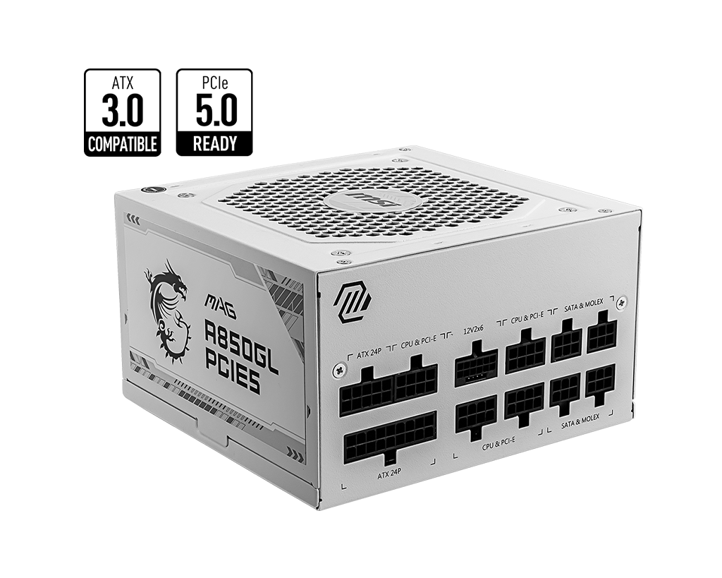 MSI MAG A850GL PCIE5 850W White Power Supply