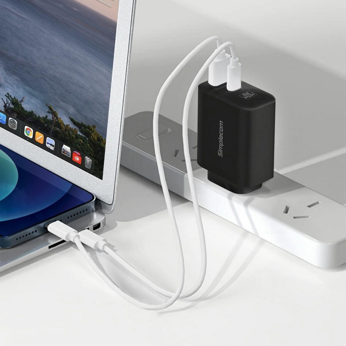 Simplecom CU265 Dual Port PD 65W Fast Wall Charger
