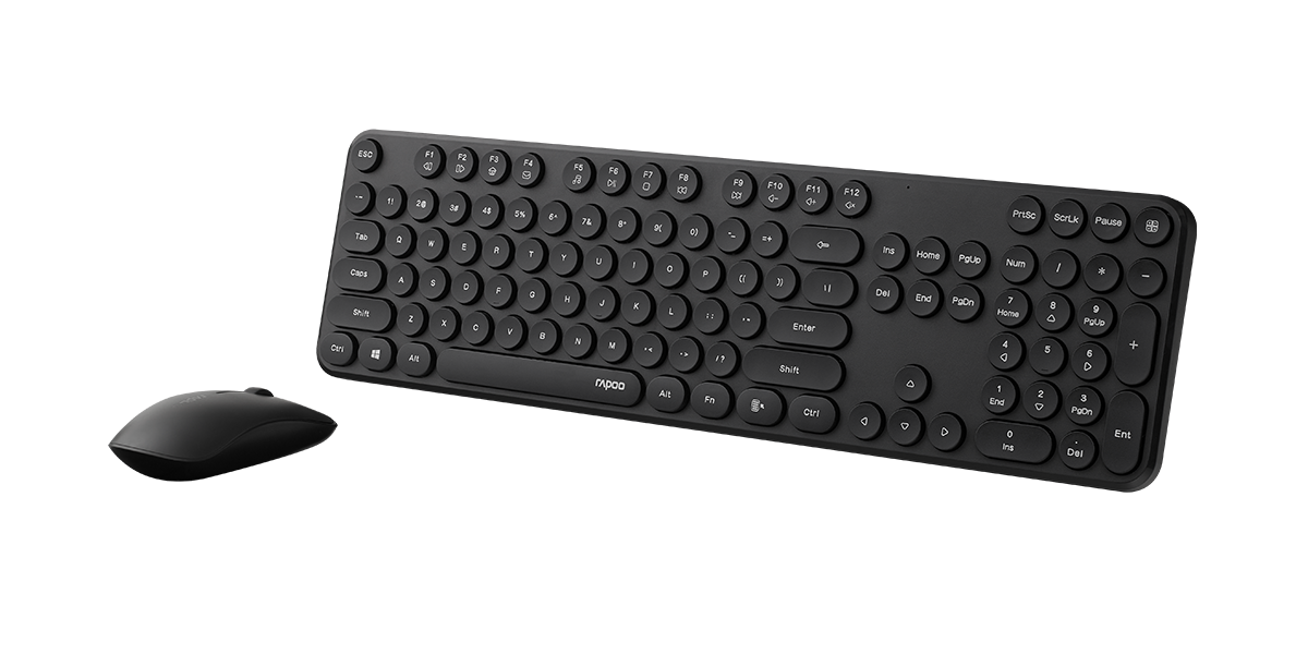RAPOO Wireless Optical Mouse & Keyboard Black