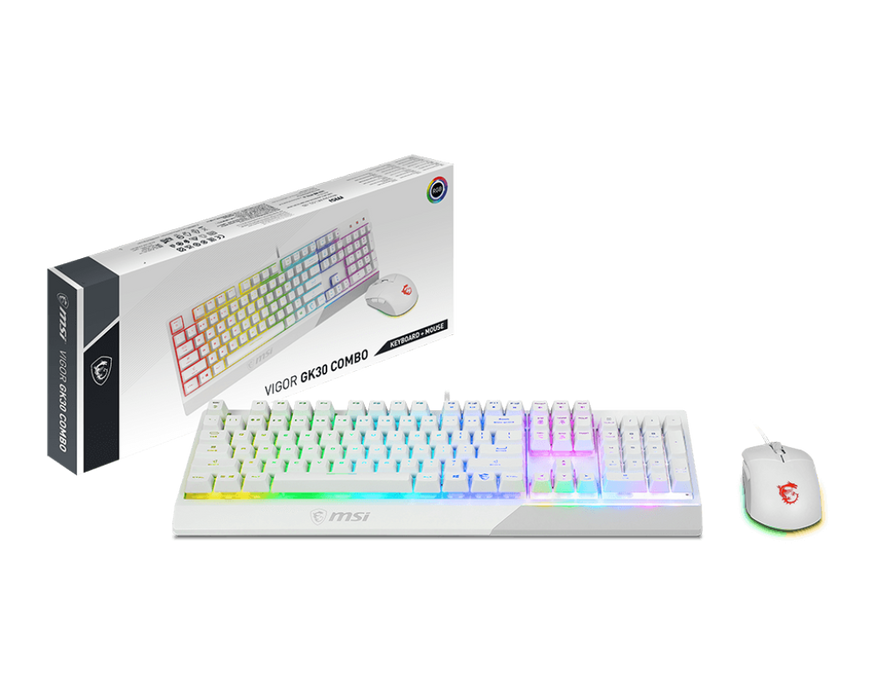 MSI Vigor GK30 RGB Gaming Keyboard & Mouse White