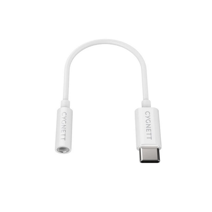 Cygnett Essentials USB-C Audio Adapter - White 3.5mm Headphones to USB-C Connection
