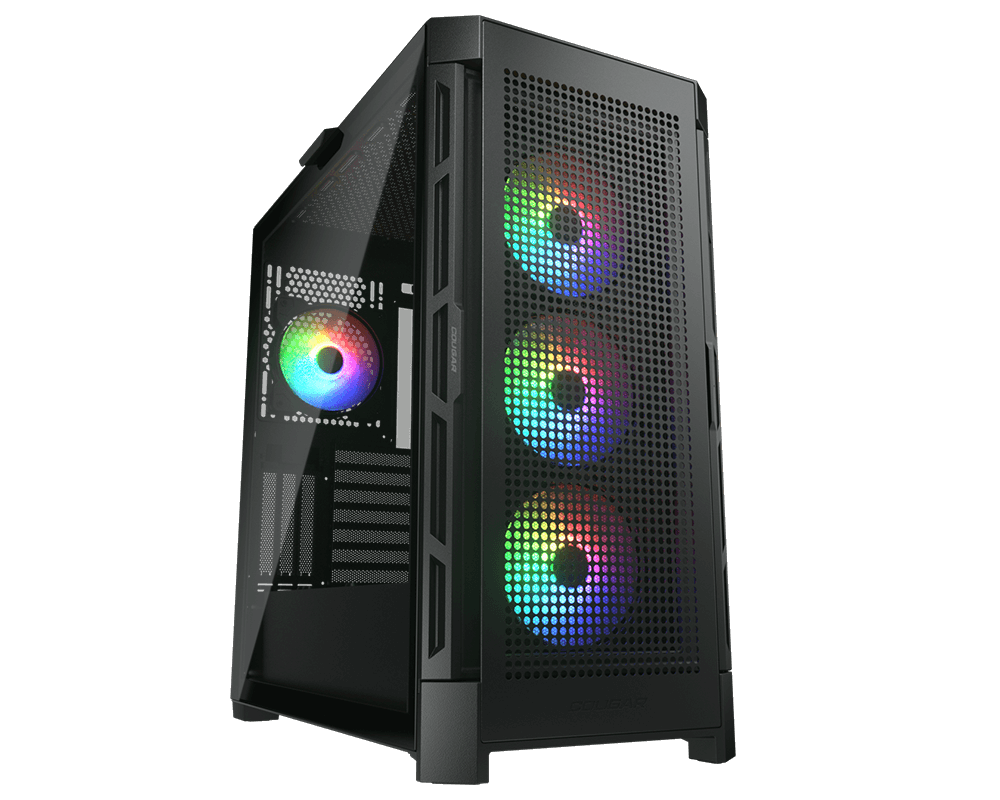 Cougar AIRFACE PRO RGB BLACK Airflow Gaming Case. 4x ARGB Fans, 360mm, USB-C