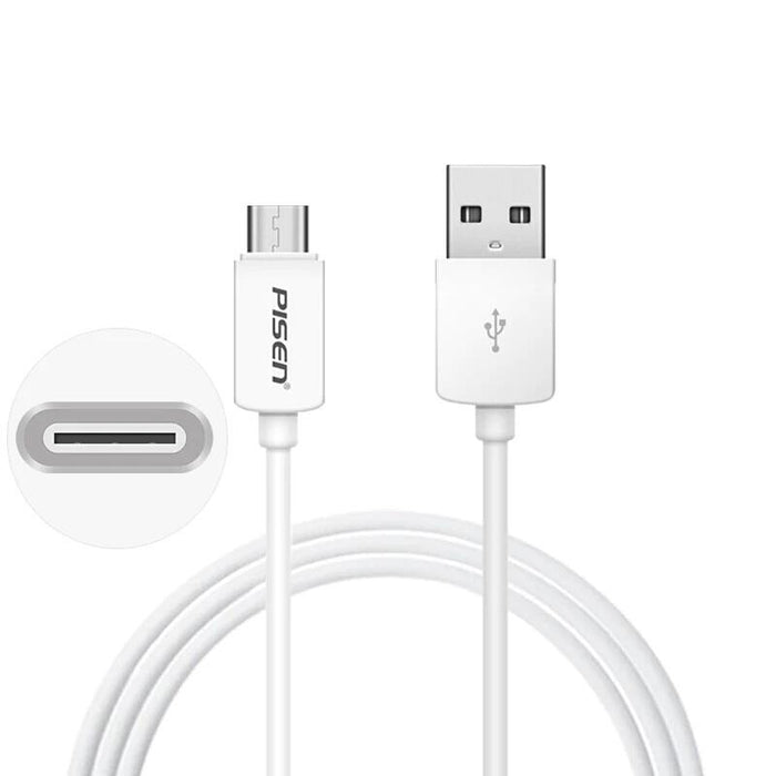 PISEN USB-C to USB-A Cable (1M) White