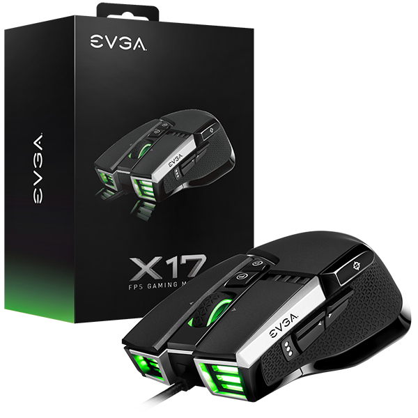 EVGA X17 Gaming Mouse, 8k, Wired, Black, Customizable