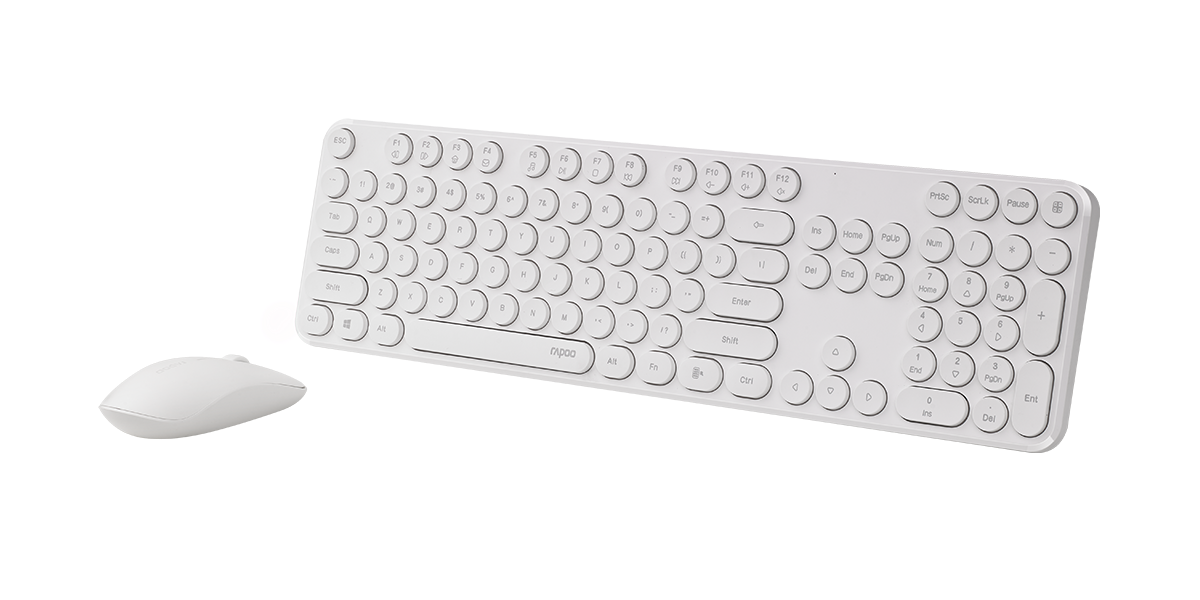 RAPOO Wireless Optical Mouse & Keyboard White
