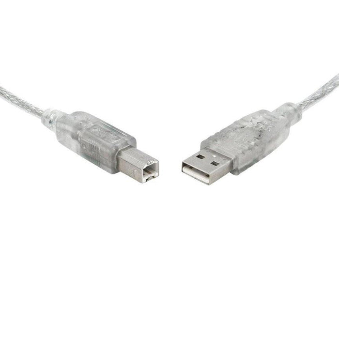 8Ware USB-2.0 Cable 0.5M (50cm) A To B Transparent Metal Sheath Ul Approved - IT Warehouse