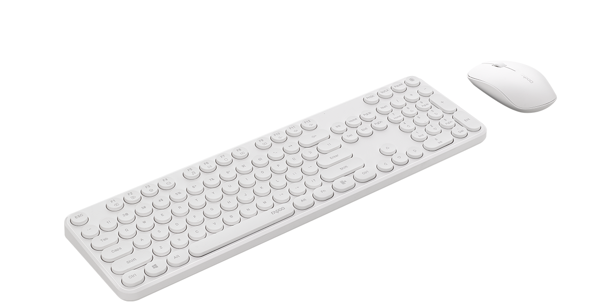RAPOO Wireless Optical Mouse & Keyboard White