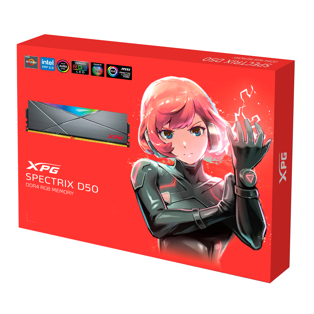 Adata XPG Spectrix D50 RGB 16GB Kit (2*8GB) DDR4 3200MHz Tungsten Grey by Adata
