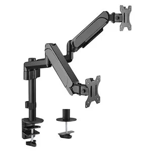 Brateck Dual Monitors Pole-Mounted Gas Spring Monitor Arm Fit Most 17in-32in Monitors Up To 9Kg Per Screen VESA 75x75/100x100 LDT48-C024