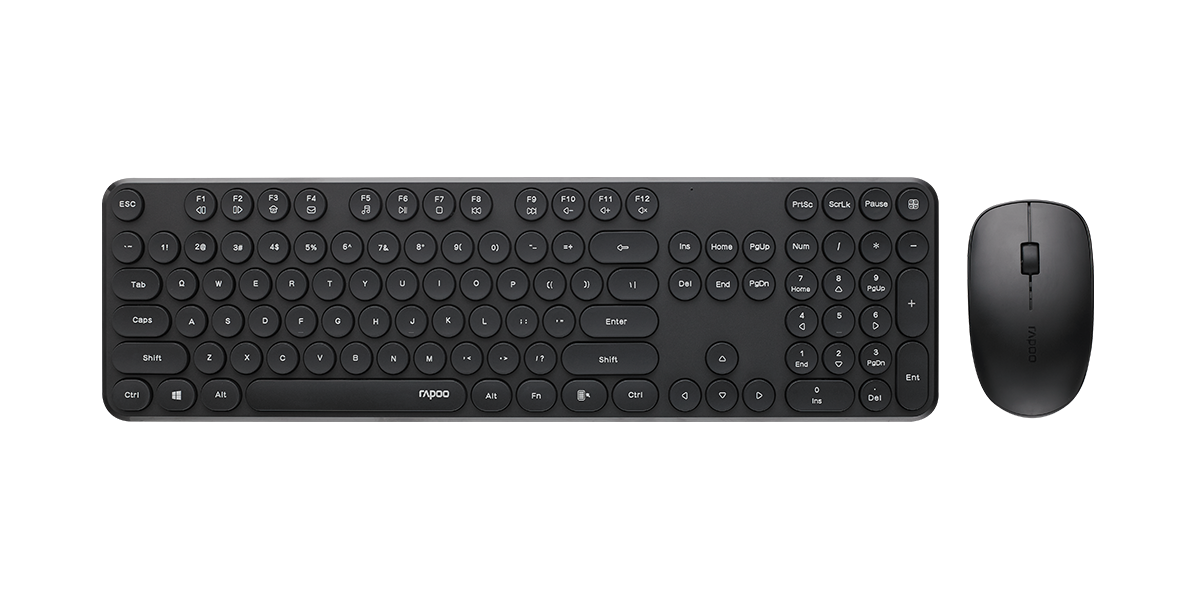 RAPOO Wireless Optical Mouse & Keyboard Black