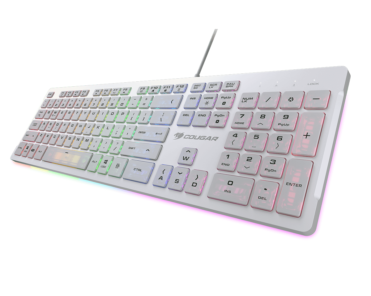 Cougar Vantar S WHITE RGB LP Scissor switch Gaming Keyboard