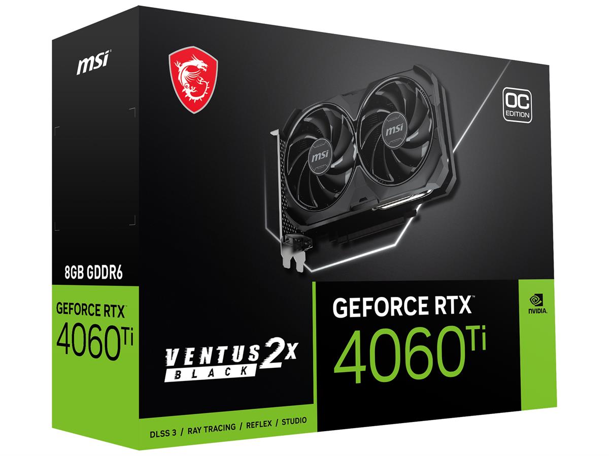 MSI GeForce RTX 4060 Ti VENTUS 2X BLACK 8G OC Graphics Card