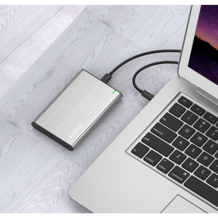 Simplecom SE221-BK Black Aluminium 2.5in SATA HDD/sSD To USB-C USB-3.1 Enclosure