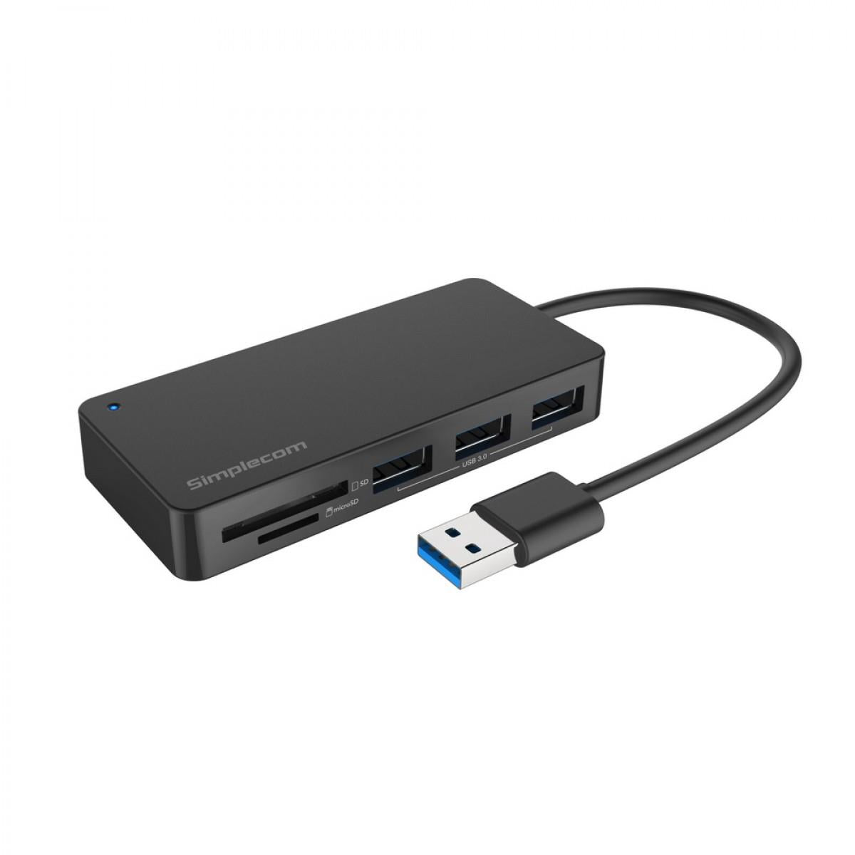 Simplecom CH368 3 Port USB 3.0 Hub with Card Reader