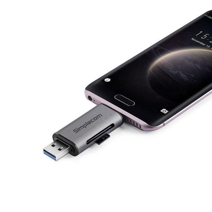 Simplecom CR402 SuperSpeed USB-C and USB-A SD/MicroSD Card Reader