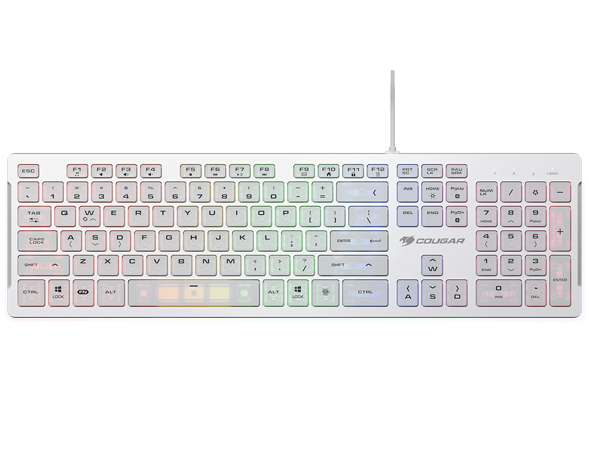 Cougar Vantar S WHITE RGB LP Scissor switch Gaming Keyboard