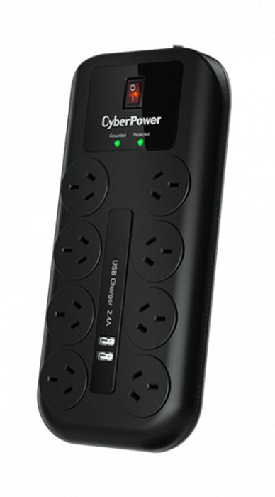 Cyberpower 8 Outlet + 2 USB Surge Protector and Powerboard - IT Warehouse