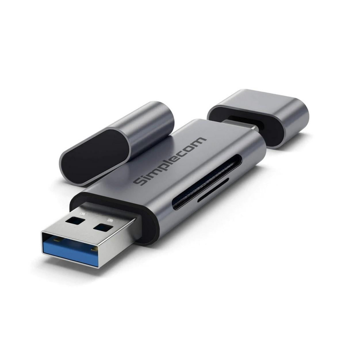 Simplecom CR402 SuperSpeed USB-C and USB-A SD/MicroSD Card Reader