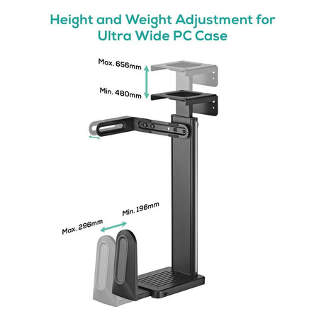 MBeat activiva Ultra-Wide Adjustable Wall & Under-Desk PC Mount by mbeat