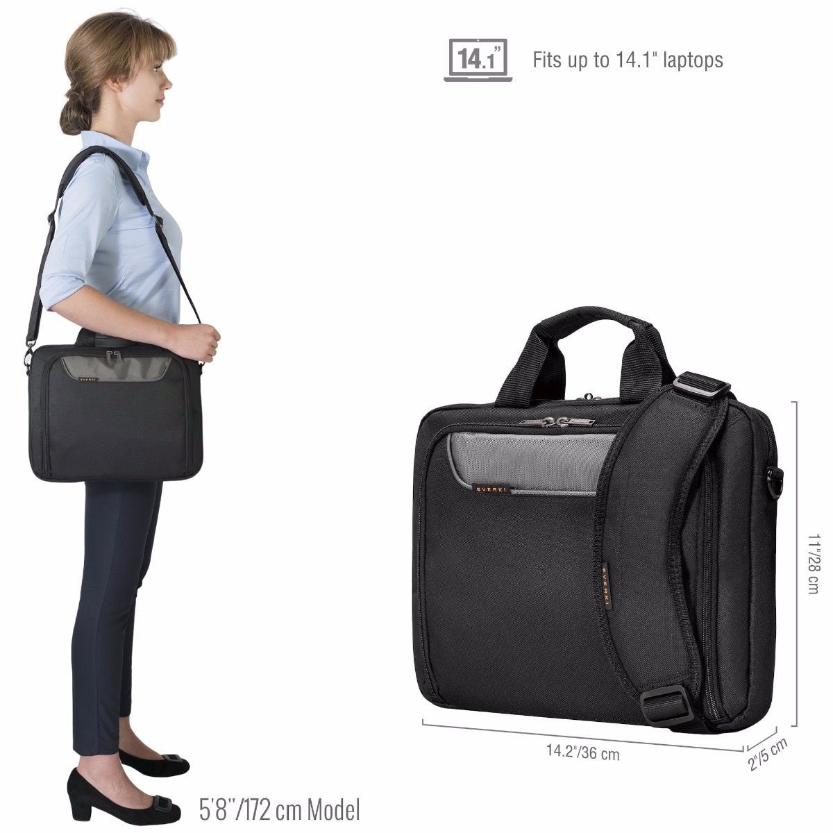 Everki 14.1" Advance Compact Briefcase - IT Warehouse