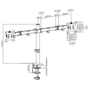 Brateck Dual Screens Economical Double Joint Articulating Steel Monitor Arm Fit Most 13in-32in Monitors