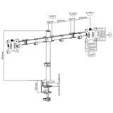 Brateck Dual Screens Economical Double Joint Articulating Steel Monitor Arm Fit Most 13in-32in Monitors