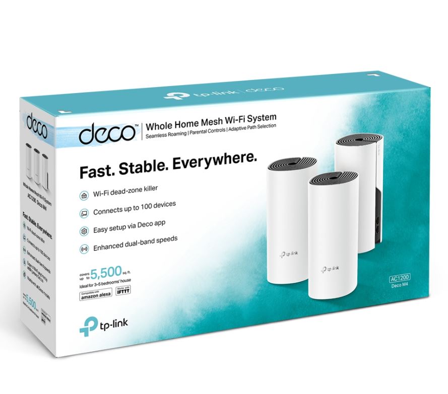 TP-Link Deco M4 AC1200 Whole Home Mesh Wi-Fi Router System - 3 Pack - from TP Link