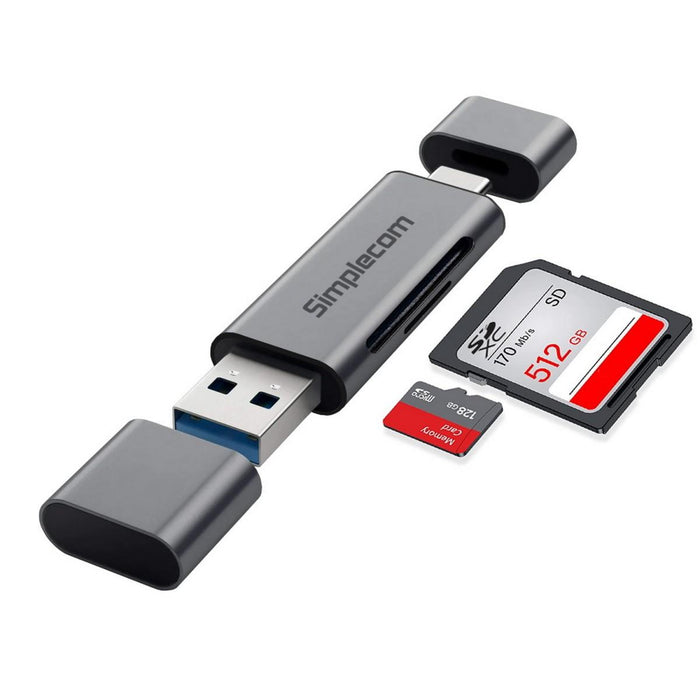 Simplecom CR402 SuperSpeed USB-C and USB-A SD/MicroSD Card Reader