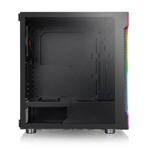 ThermalTake H200 Tempered Glass RGB Edition ATX Mid-Tower Black Case With 1x Black 120mm Rear Fan Pre-instalLED - IT Warehouse