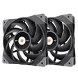 ThermalTake Toughfan 120mm PWM High Static 2000RPM Black Twin Pack - IT Warehouse