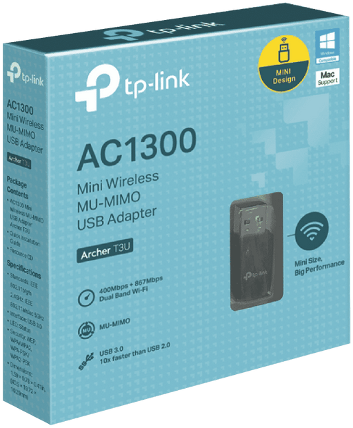 TP-Link Archer T3U AC1300 Mini Wireless Mu-Mimo USB Adapter - IT Warehouse