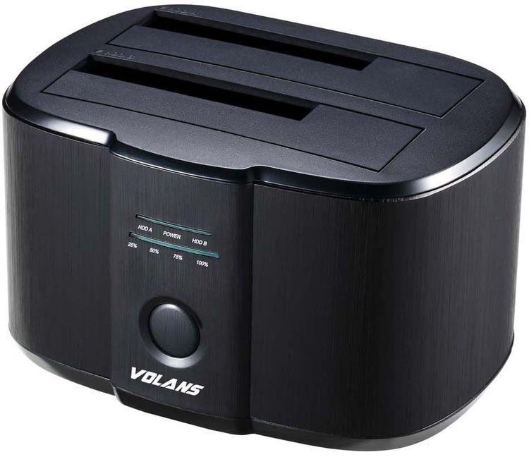Volans Aluminium 2-Bay USB-3.0 Docking Station With Clone [VL-DS30] - IT Warehouse
